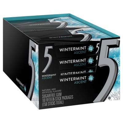 Wrigley's 5 Wintermint Ascent Sugarfree Gum Packs 150 count