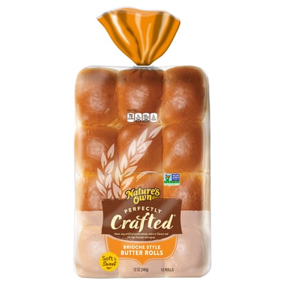 Nature's Own, Perfectly Crafted - Butter Rolls, Brioche Style 12 count