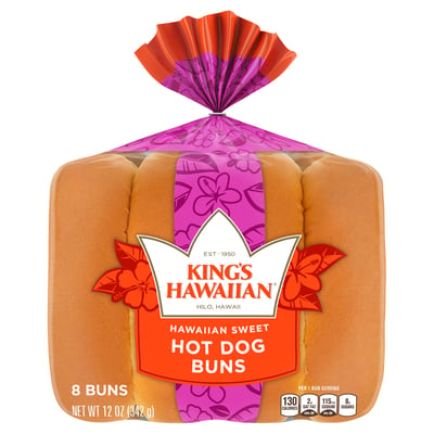 King's Hawaiian Sweet Hot Dog Buns 8 count
