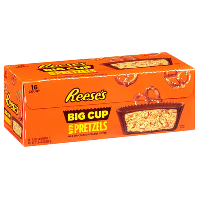 Reese's, Milk Chocolate & Peanut Butter, Big Cup with Pretzels 16 count
