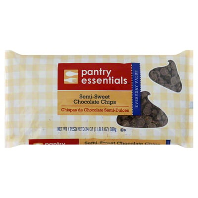 Pantry Essentials Chocolate Chips, Semi-Sweet 24 oz