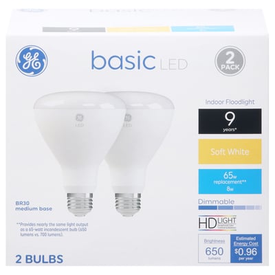 GE, Light Bulbs, LED, Soft White, 8 Watts, 2 Pack 2 count