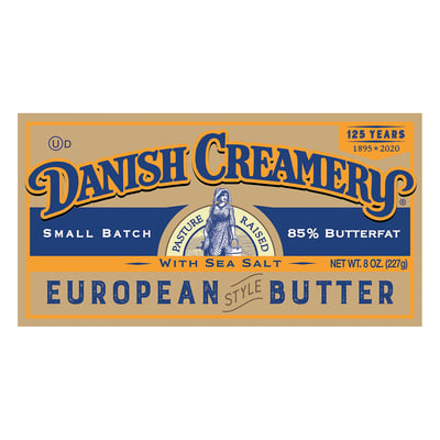 Danish Creamery, Butter, European Style, Sea Salted, 85% Butterfat 2 count