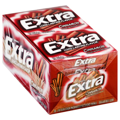 Extra Sugar Free Cinnamon Gum Sticks 10 count