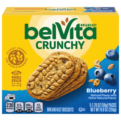 belVita, Breakfast Biscuits, Blueberry, Crunchy 5 count
