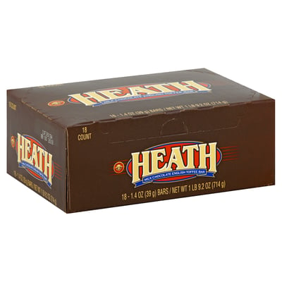 Heath, Toffee Bar, English, Milk Chocolate 18 count
