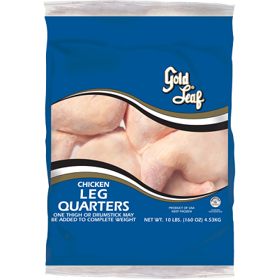 Val Best Frozen Chicken Leg Quarters, 10 lb 1 count