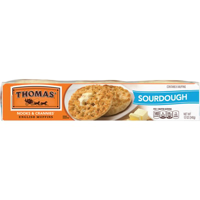 Thomas', English Muffins, Sourdough 6 count