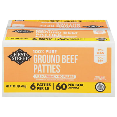First Street Ground Beef Patties 10 lb