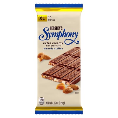 Hershey's, Symphony - Milk Chocolate, Extra Creamy, Almonds & Toffee, XL 4.25 oz