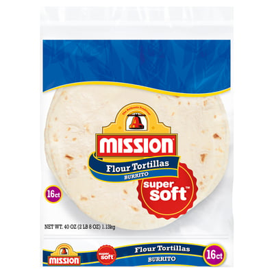 Mission, Super Soft - Flour Tortillas, Burrito 6 count
