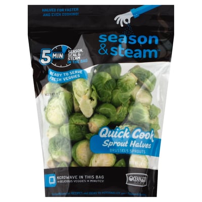 Season & Steam, Brussels Sprouts, Sprout Halves, Quick Cook 16 oz