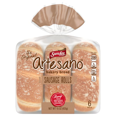 Sara Lee, Artesano - Bakery Bread, Sausage Rolls 6 count