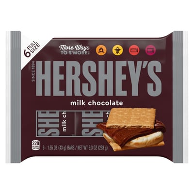 Hershey's, Milk Chocolate, Full Size 6 count