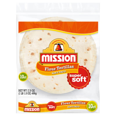Mission, Super Soft - Tortillas, Flour, Soft Taco 10 count