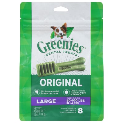 Greenies, Dental Treats - Dog Treats, Original, Large 12 oz