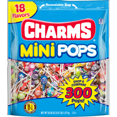 Charms, Pops, 18 Flavors, Mini 300 count