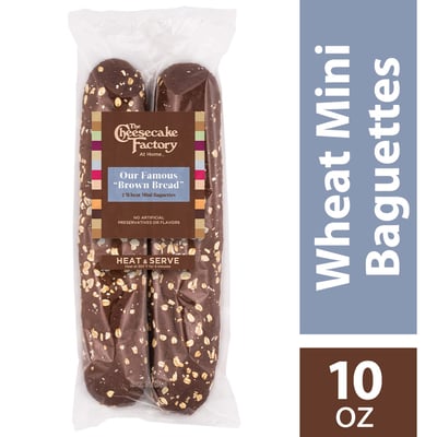 The Cheesecake Factory, Wheat Mini Baguettes, Brown Bread 2 count