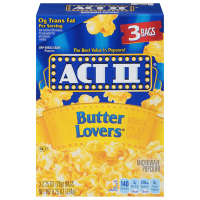 Act II, Microwave Popcorn, Butter Lovers 3 count