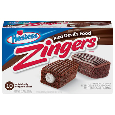 Hostess, Zingers - Cake, Iced Devil's Food 10 count