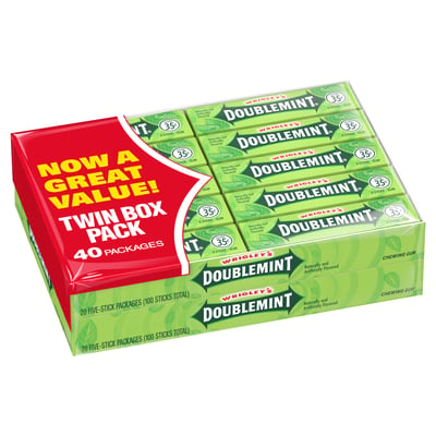Wrigley, Chewing Gum, Doublemint, Twin Box Pack 40 count
