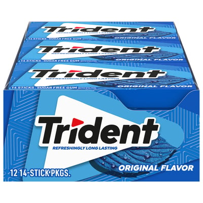 Trident Original Flavor Sugar Free Gum 12 count