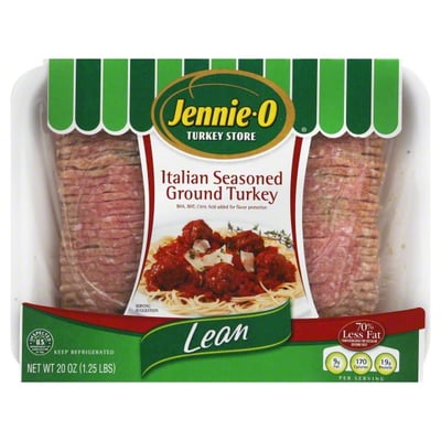 Jennie O Ground Turkey, Italian Seasoned 20 oz