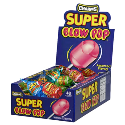 Charms, Blow Pop, Super, Assorted Flavors 48 count