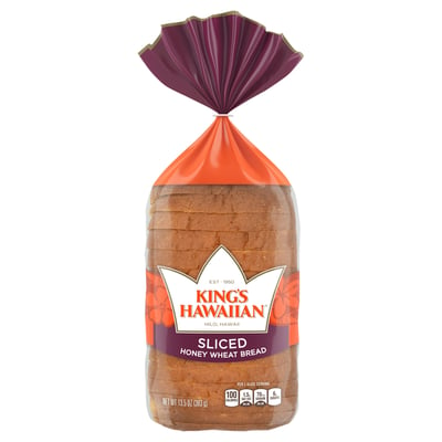 King's Hawaiian, Bread, Honey Wheat, Sliced 13.5 oz
