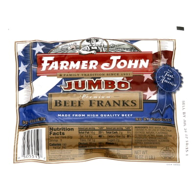 Farmer John Jumbo Beef Franks 16 oz